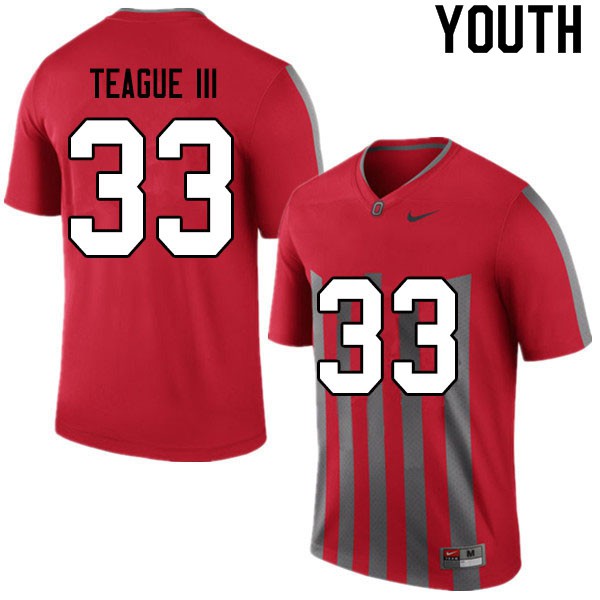 Ohio State Buckeyes #33 Master Teague III Youth Player Jersey Retro